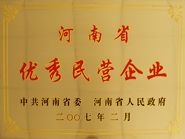 2007年河南省良好民营企业